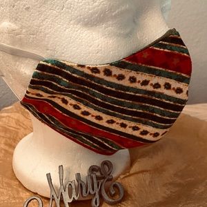 Holly stripe Christmas reversible face mask